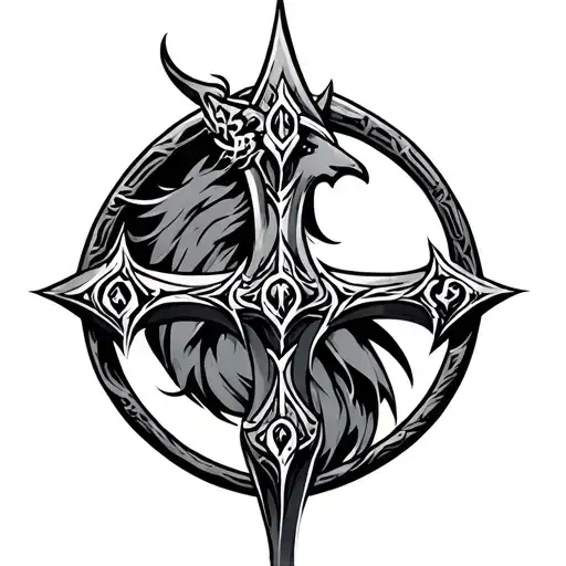 symbol of tyr Norse god tattoo design idea