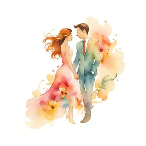 married couple tattoo design idea