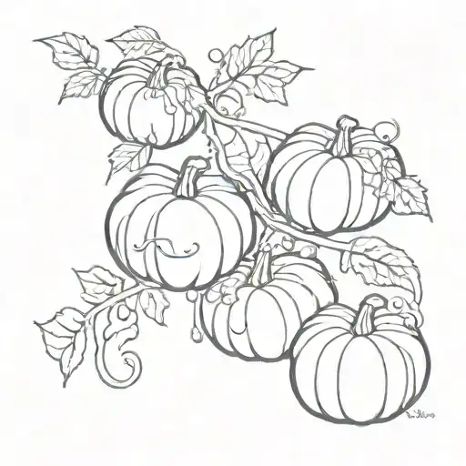 chain of pumpkins  tattoo design idea