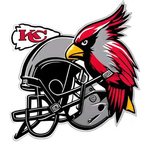 KC chiefs and STL cardinals mixed tattoo design idea