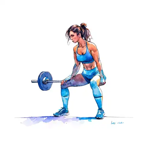 strongwoman Deadlifting tattoo design idea