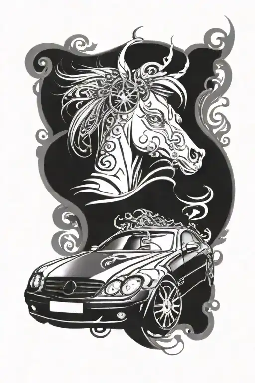 Mercedes- Benz CL500 W215 tattoo design idea