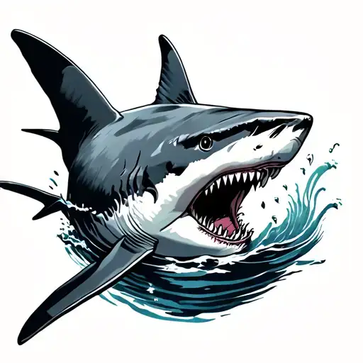 Ocean Sharks never stop tattoo design idea