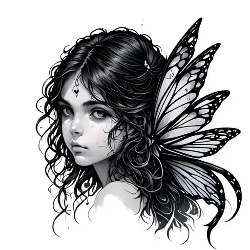 fairy had a tail tattoo design idea