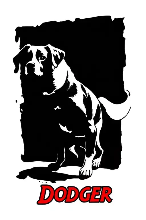 "Dodger" Dog print walking across like tattoo design idea