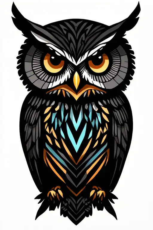 owl from the front tattoo design idea