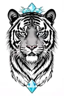 tiger with diamond outline tattoo design idea