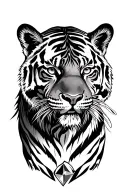 tiger with diamond outline tattoo design idea