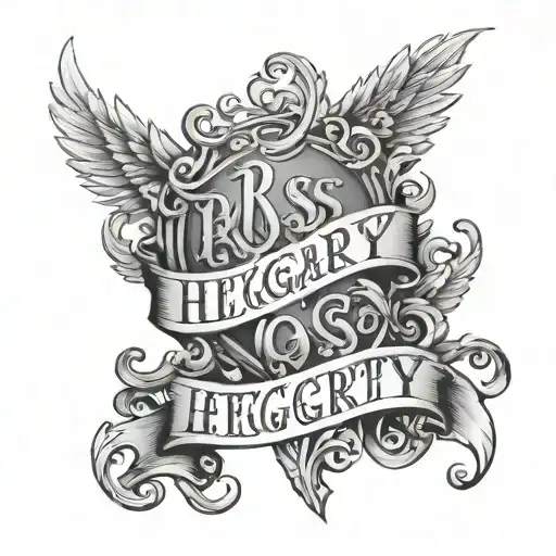 "Ross Heggarty" written in times new roman font tattoo design idea