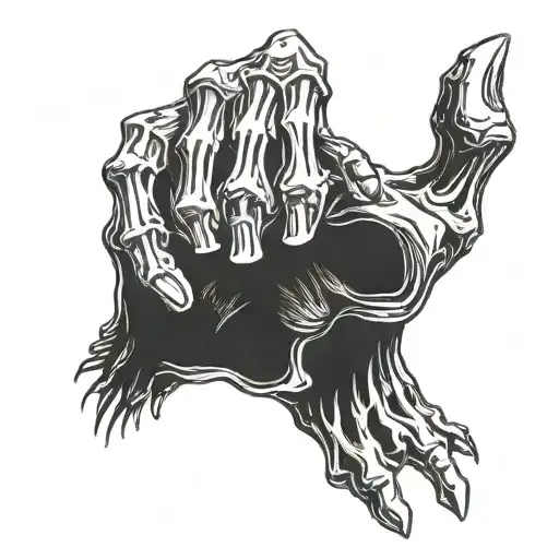 skeleton hand reaching tattoo design idea