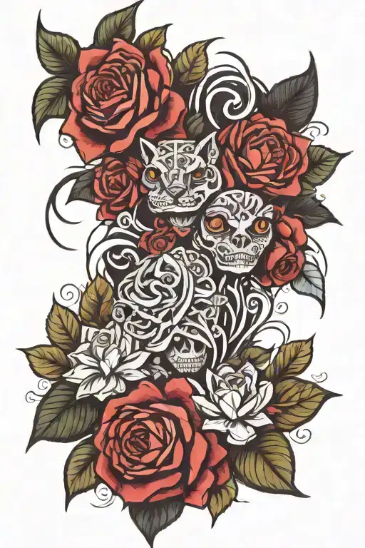 family of 5 tattoo design idea