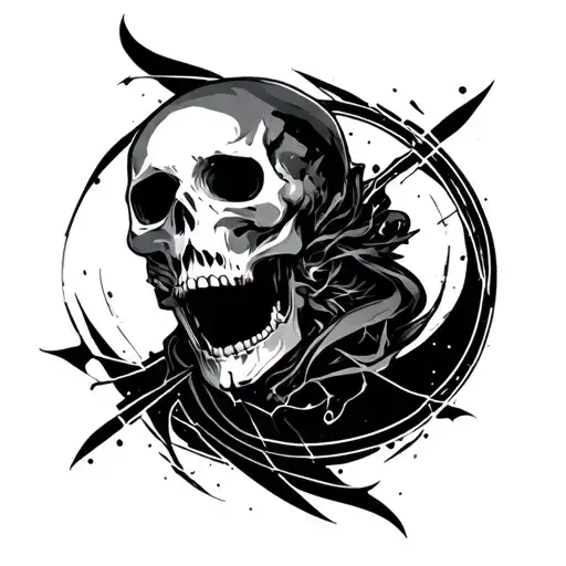 cyber sigilism black to angle tattoo design idea