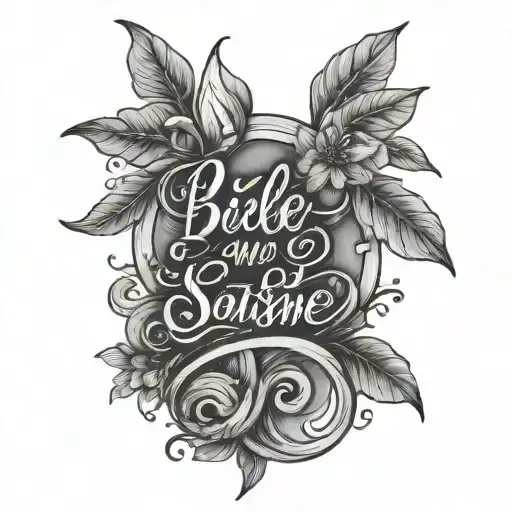 bible verse scripture written in cursive writing tattoo design idea