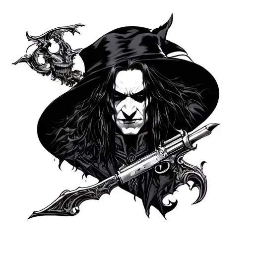 Alucard Hellsing Tattoo on the forearm tattoo design idea