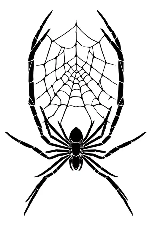 web spider tattoo design idea
