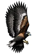 red tailed hawk flying tattoo design idea