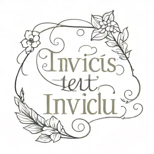 Invictus text tattoo design idea