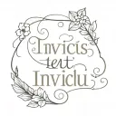Invictus text tattoo design idea