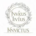Invictus text tattoo design idea