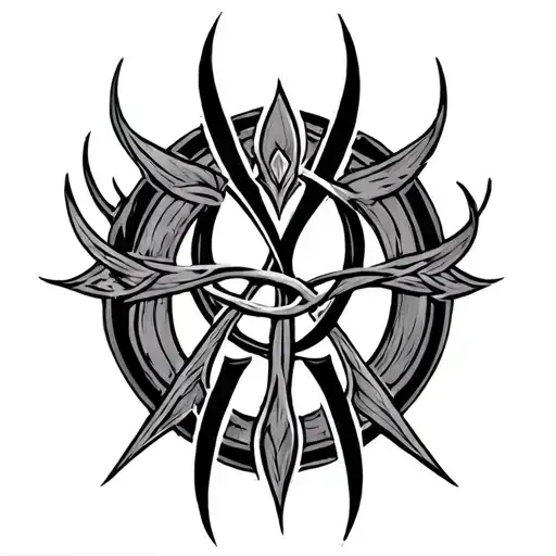 Elven symbol intertwined tattoo design idea