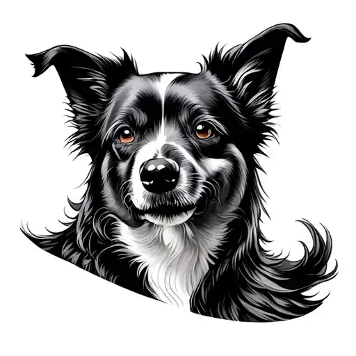 Japanese Style Dog tattoo design idea