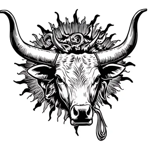 sun devil and longhorn Bull Rider tattoo design idea