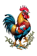 rooster fight tattoo design idea