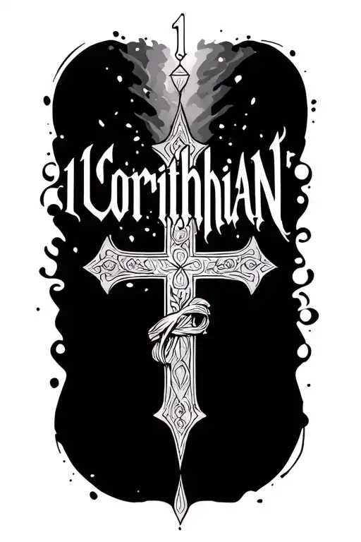 "1 Corinthians 16:13-14" cross tatto inspired tattoo design idea