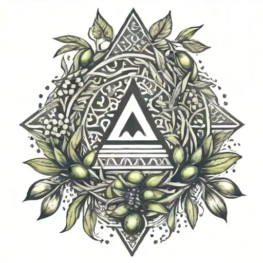 Greek Olive wreath pyramid incorporating Australian symbols tattoo design idea