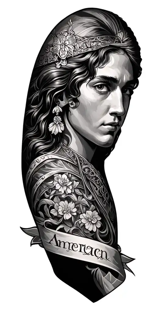 irish american arm sleeve tattoo design idea