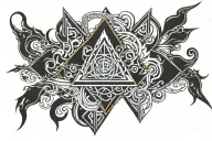 cyber sigilism back tattoo symmetric tattoo design idea