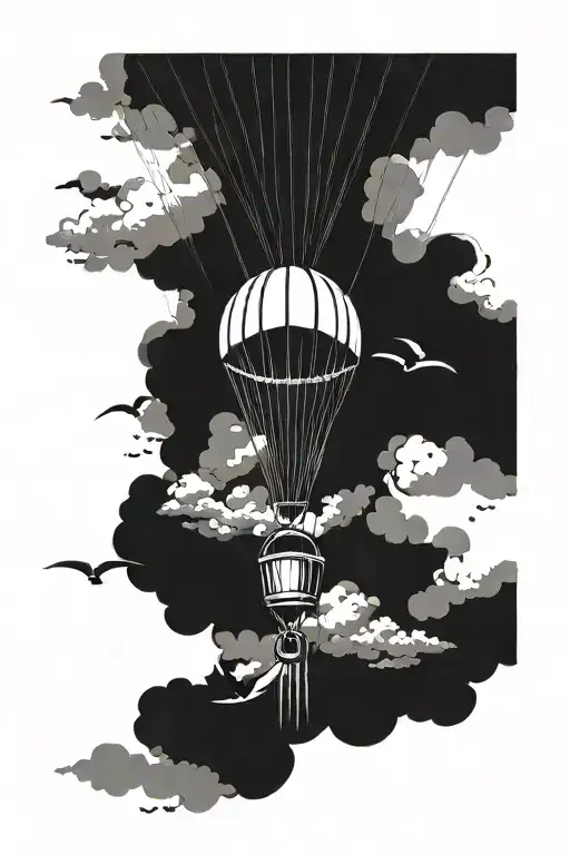 parachute hanging small and simple tattoo tattoo design idea