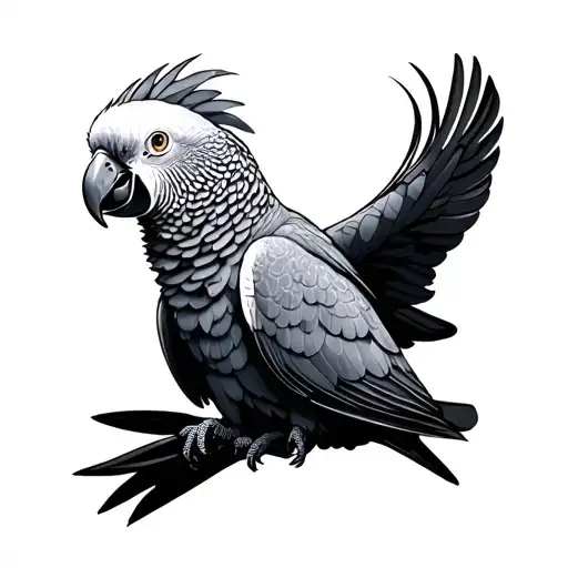 African Grey tattoo design idea