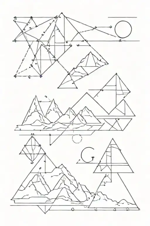 Tengri inspired geometric patterns tattoo design idea