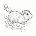 whymsical guinea pig flying in the sky tattoo design idea