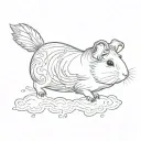 whymsical guinea pig flying in the sky tattoo design idea
