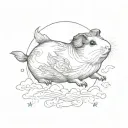 whymsical guinea pig flying in the sky tattoo design idea