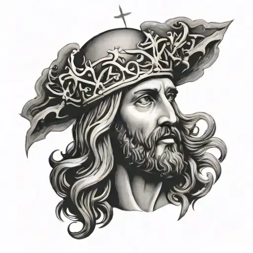 jesus is king tattoo design idea