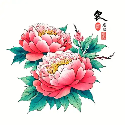 Something with Chinese and Syrian inspiration.  I’m a Capricorn, love peonies, have fond memories of my grandparents far tattoo design idea