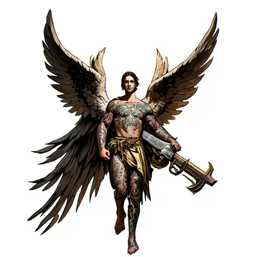 archangel uriel tattoo design idea