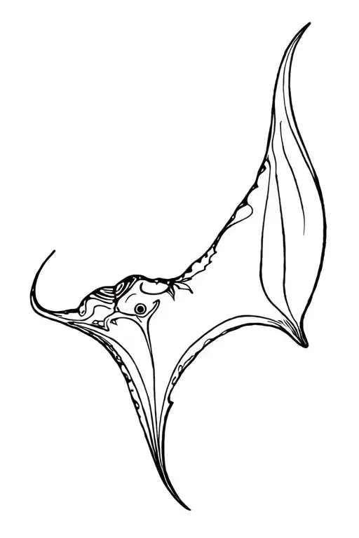 manta ray swimming gracefully tattoo design idea
