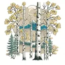 aspen trees tattoo design idea