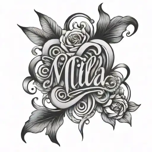 mila name tattoo design idea