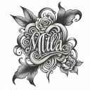 mila name tattoo design idea