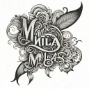 mila name tattoo design idea
