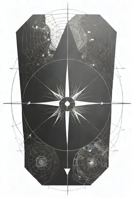 fibonacci sequence with compass design tattoo design idea