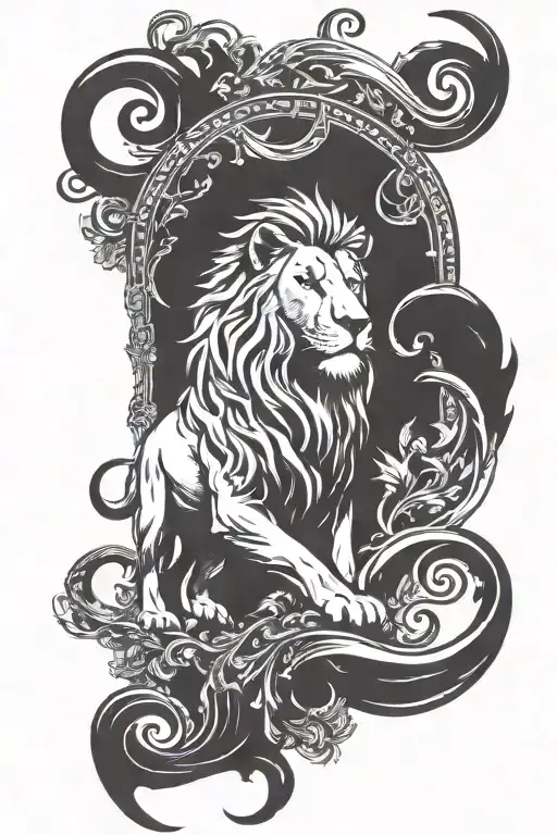 aslan ve defne word surrounded tattoo design idea