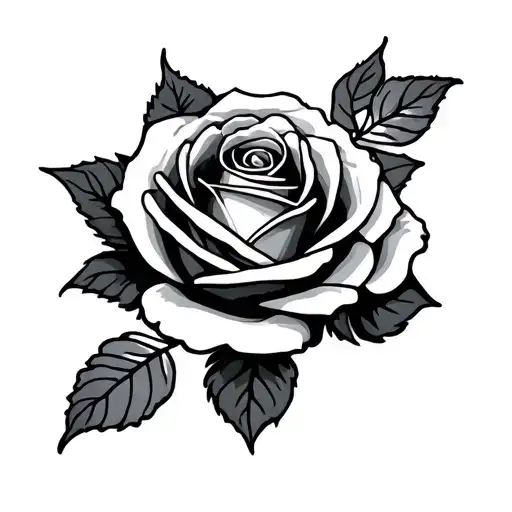 rose black grey design tattoo design idea
