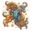 Taurus, Virgo Capricorn constellation merging tattoo design idea