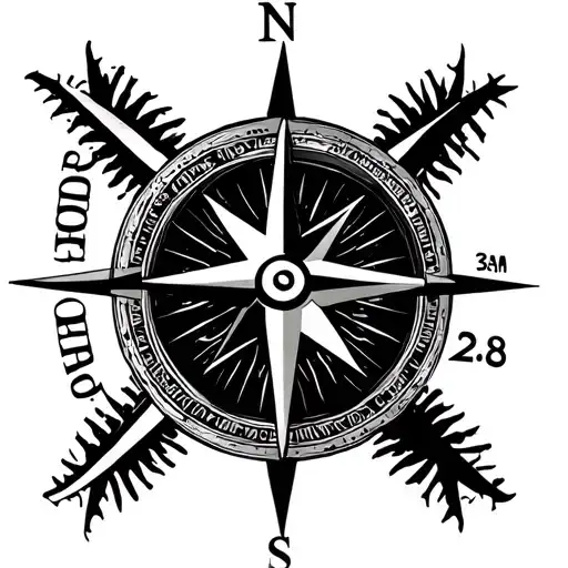 "Psalm 32:8" A compass with a cross at its center, symbolizing God’s direction in life. The verse reference can encircle the compass  tattoo design idea